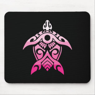 Tribal Turtle Breast Cancer Awareness Hawaiian Pol Mouse Mat