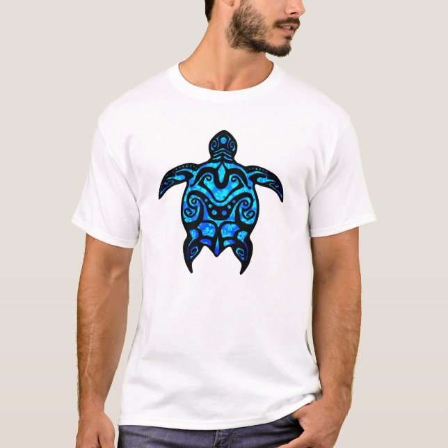 Tribal Turtle Hibiscus T-Shirt (Front)