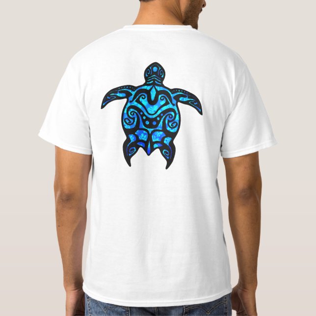 Tribal Turtle Hibiscus T-Shirt (Back)