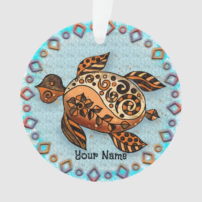 Tribal Turtle Ornament (Front)