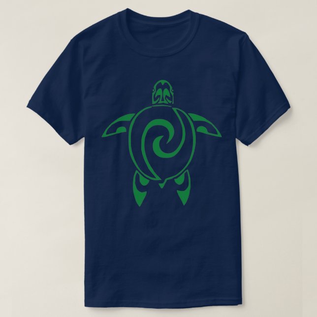 Tribal Turtle Shell Tortoise Art T-Shirt (Design Front)
