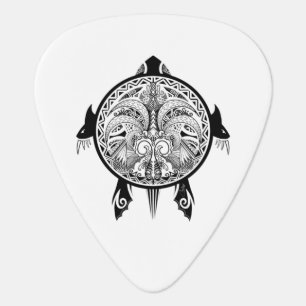 Tribal Turtle Shield Tattoo Plectrum