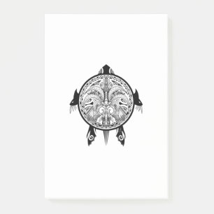 Tribal Turtle Shield Tattoo Post-it Notes