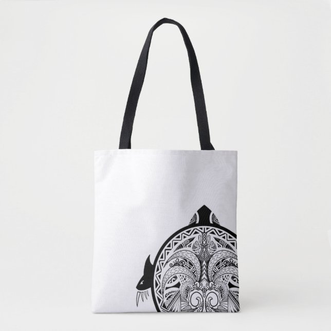 Tribal Turtle Shield Tattoo Tote Bag (Front)