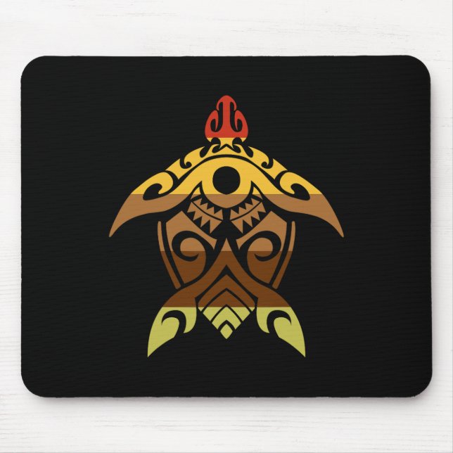 Tribal Turtle Thanksgiving Day Cool Polynesian Fal Mouse Mat (Front)