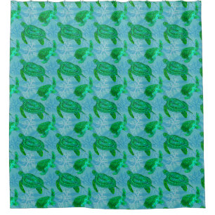 Tribal Turtles Shower Curtain