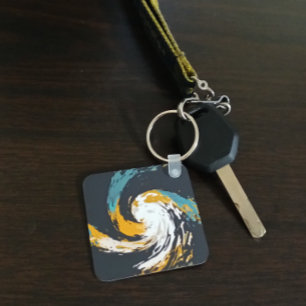 Tribal Twirl Into The Universe Pattern Key Ring