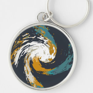 Tribal Twirl Into The Universe Pattern Key Ring