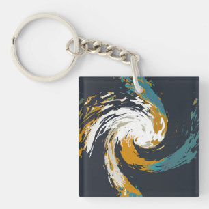 Tribal Twirl Into The Universe Pattern Key Ring
