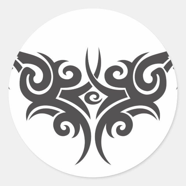 tribal-vector-clipart-5 classic round sticker (Front)