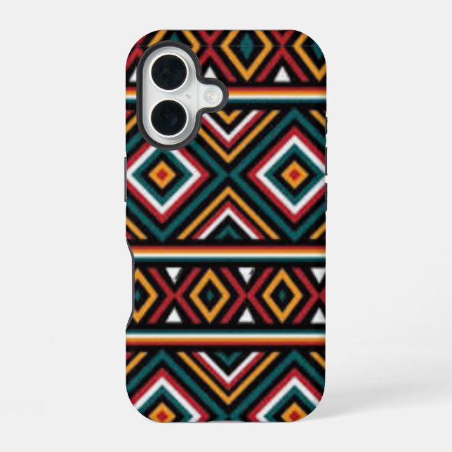 Tribal Vibes – Bold Geometric Energy iPhone 16 Case (Back)