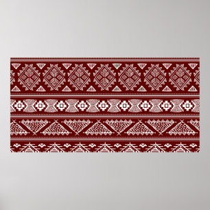 Tribal vintage ethnic seamless illustration patter poster