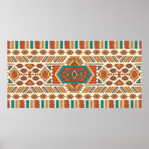 Tribal vintage ethnic seamless illustration poster