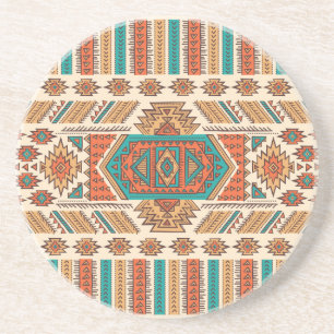 Tribal Vintage: Ethnic Seamless Pattern Coaster