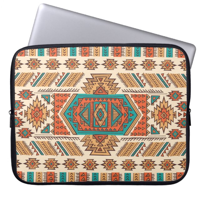 Tribal Vintage: Ethnic Seamless Pattern Laptop Sleeve (Front)