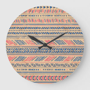 Tribal vintage ethnic: seamless pattern. large clock