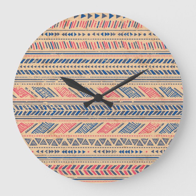 Tribal vintage ethnic: seamless pattern. large clock (Front)