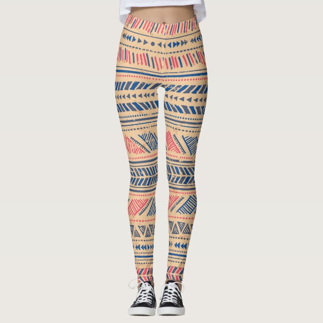Tribal vintage ethnic: seamless pattern. leggings (Front)