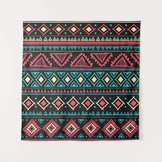 Tribal vintage ethnic seamless pattern tapestry (Front)