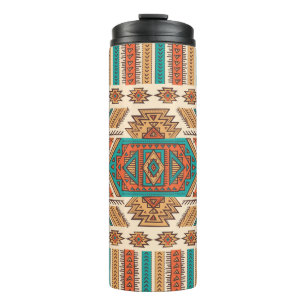 Tribal Vintage: Ethnic Seamless Pattern Thermal Tumbler