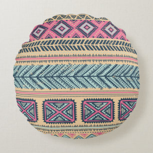 Tribal vintage ethnic seamless round cushion
