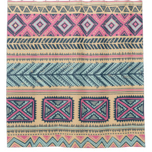 Tribal vintage ethnic seamless shower curtain