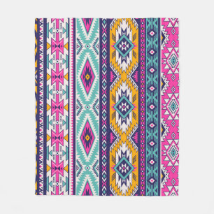 Tribal vintage Navajo: retro pattern Fleece Blanket