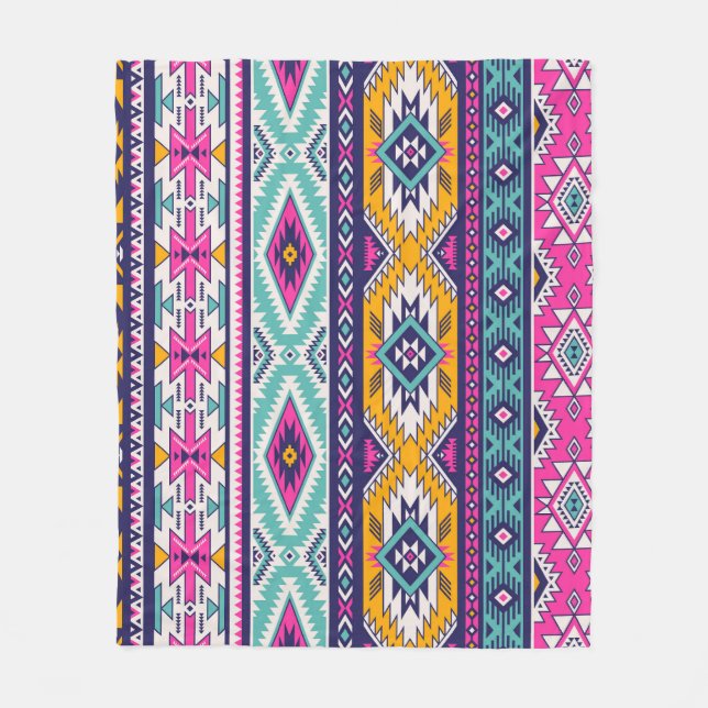 Tribal vintage Navajo: retro pattern Fleece Blanket (Front)
