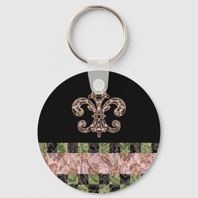 Tribal Voodoo Fleur de lis Key Ring (Front)
