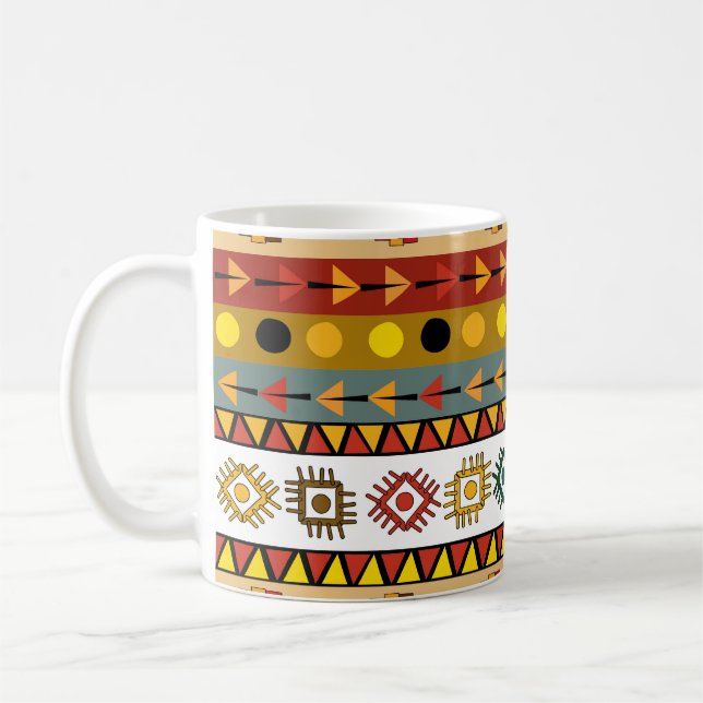 Tribal wallpaper, artistic ethnic design. coffee mug (Left)