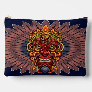 Tribal Warrior King Ritual Mask Accessory Pouch