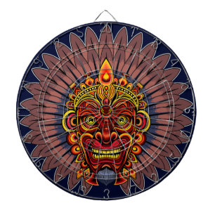 Tribal Warrior King Ritual Mask Dartboard