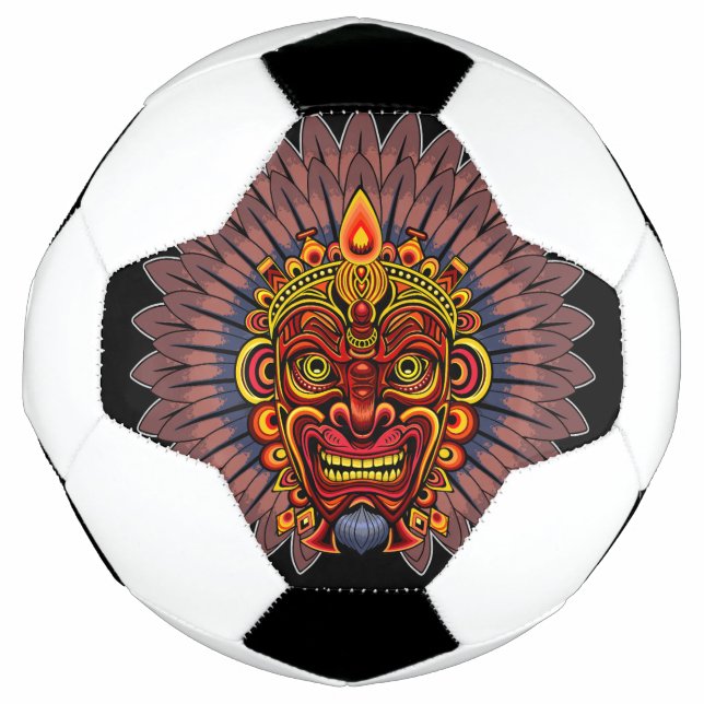 Tribal Warrior King Ritual Mask Football (Front)