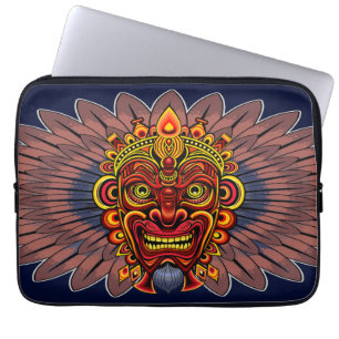 Tribal Warrior King Ritual Mask Laptop Sleeve