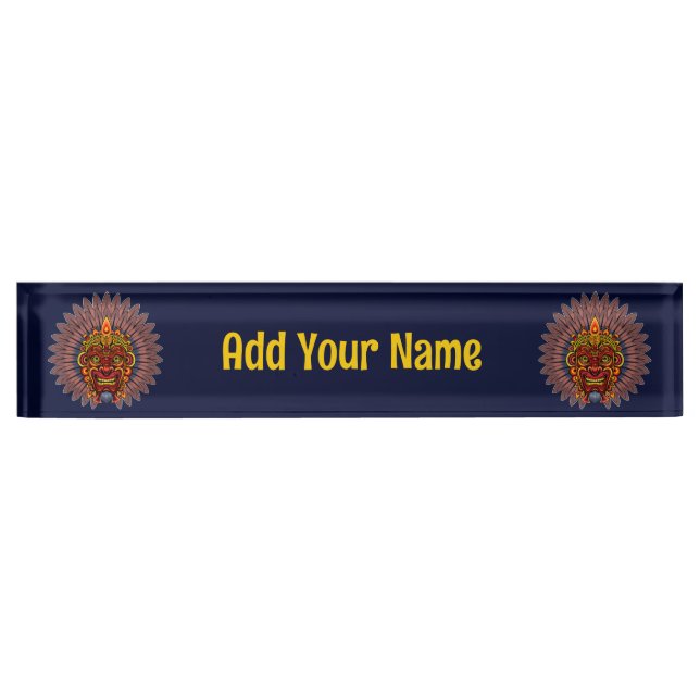 Tribal Warrior King Ritual Mask Nameplate (Front)