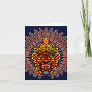 Tribal Warrior King Ritual Mask Note Card
