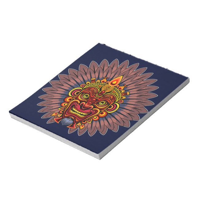 Tribal Warrior King Ritual Mask Notepad (Rotated)