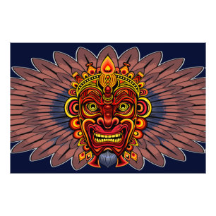 Tribal Warrior King Ritual Mask Photo Print