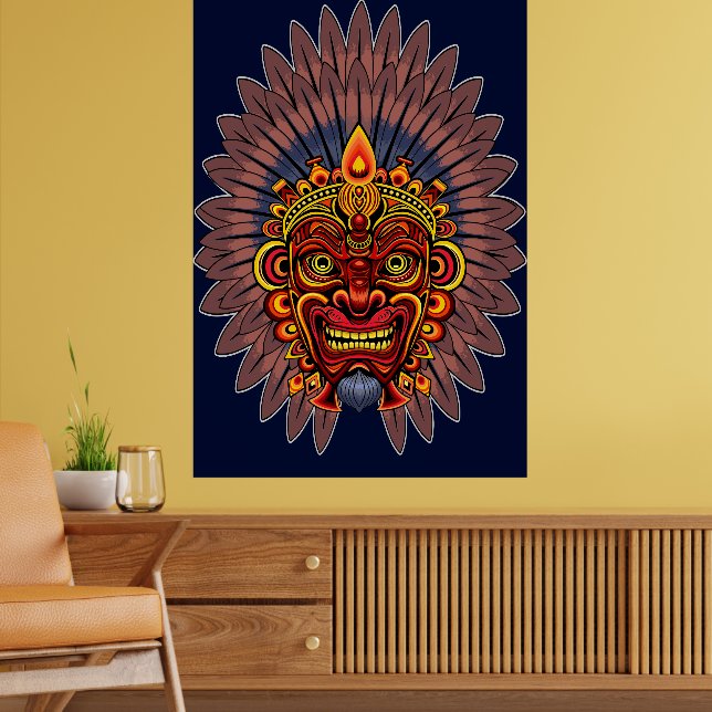 Tribal Warrior King Ritual Mask Poster (Living Room 2)
