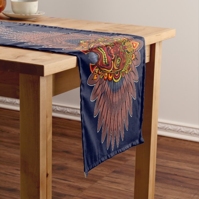 Tribal Warrior King Ritual Mask Short Table Runner (In Situ)