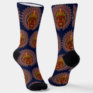 Tribal Warrior King Ritual Mask Socks
