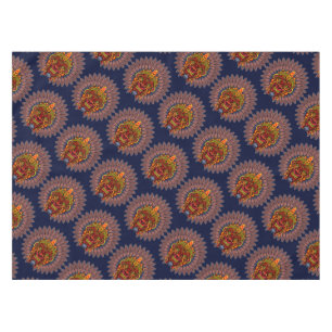 Tribal Warrior King Ritual Mask Tablecloth
