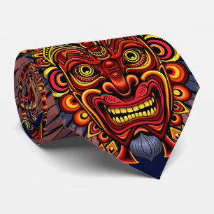 Tribal Warrior King Ritual Mask Tie