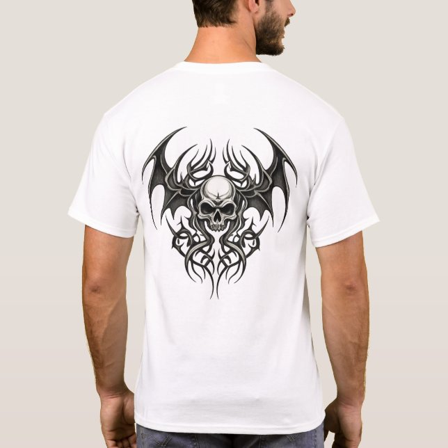 Tribal Warrior Skull Crest T-Shirt (Back)