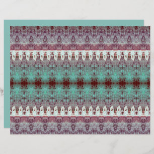 Tribal Western Pattern Teal Bull Cow Skull Country