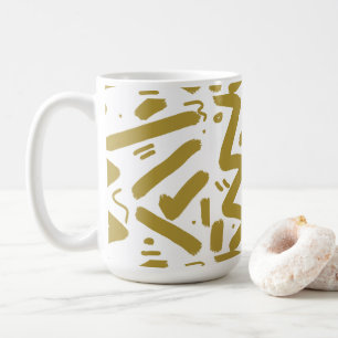 Tribal White and Gold  Coffee Mug