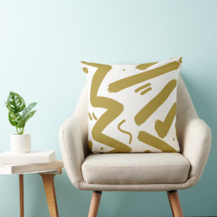 Tribal White and Gold  Cushion