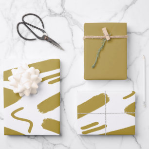 Tribal White and Gold Wrapping Paper Sheet