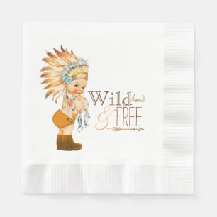 Tribal Wild and Free Boy Baby Shower Napkin