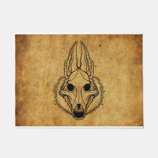 Tribal Witchy Jackal Skull Doormat